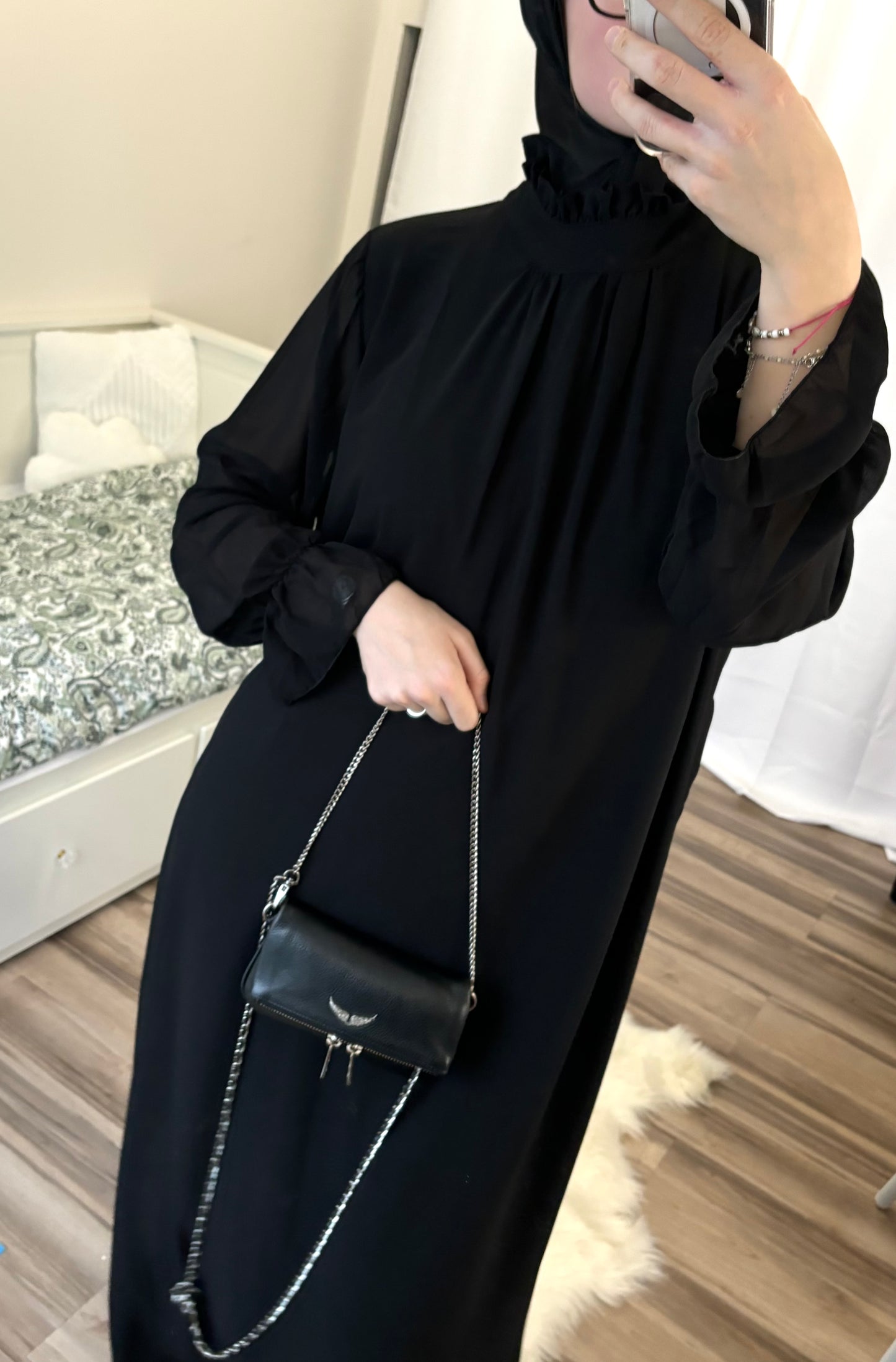 Robe en mousseline noir