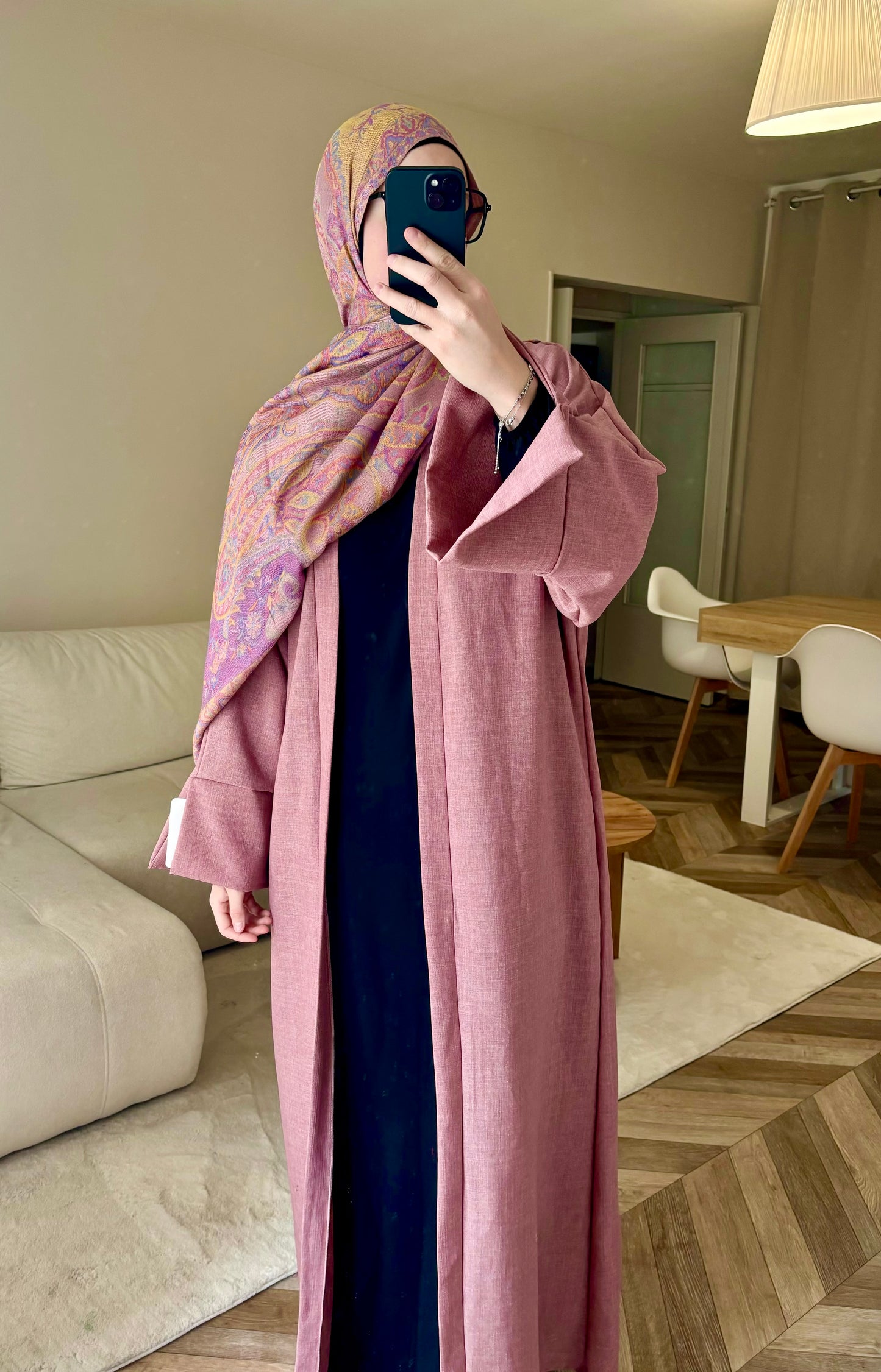Abaya kimono 2en1 rose