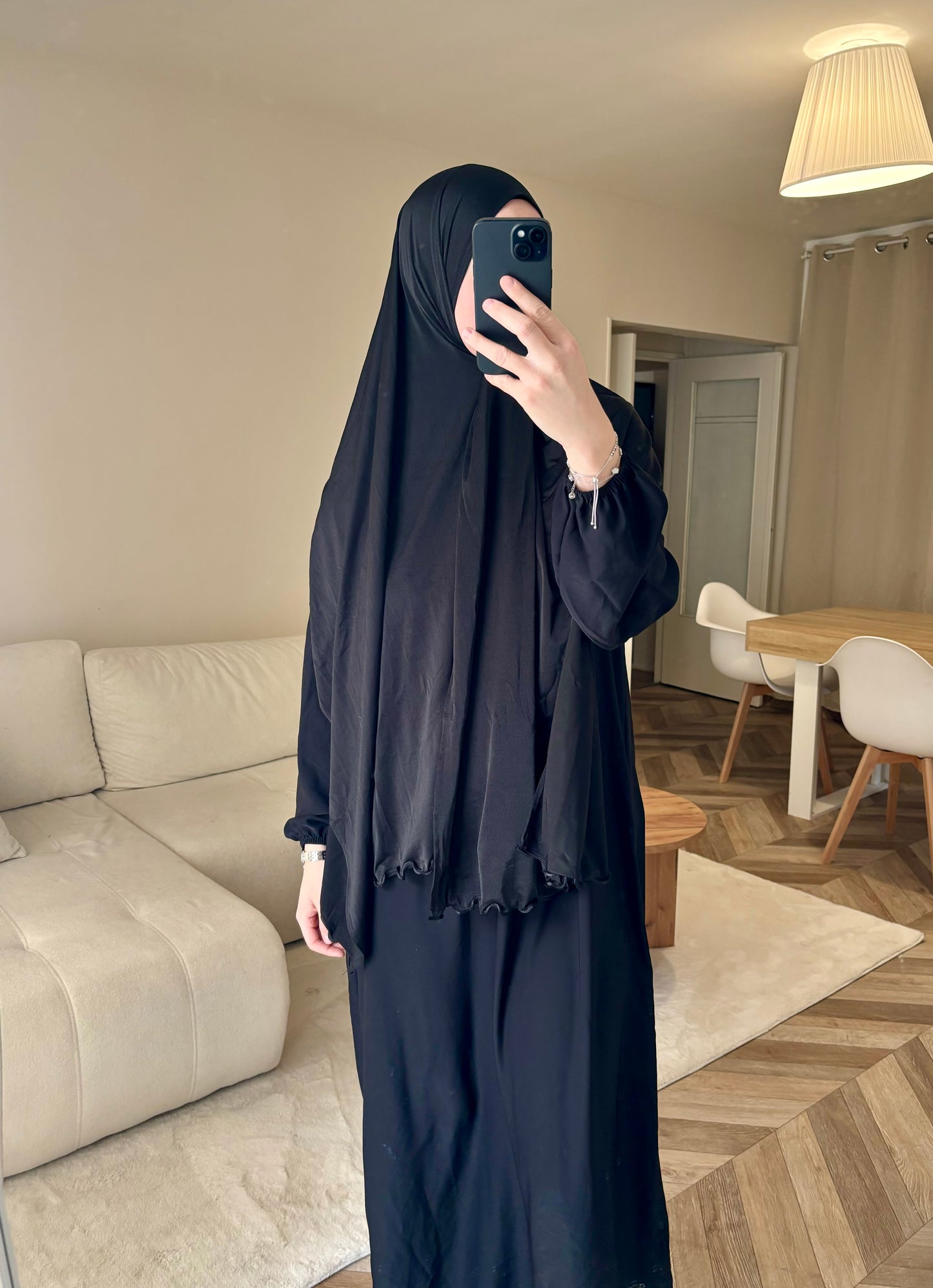 Voile Jersey Premium Santiné Ondulé Noir