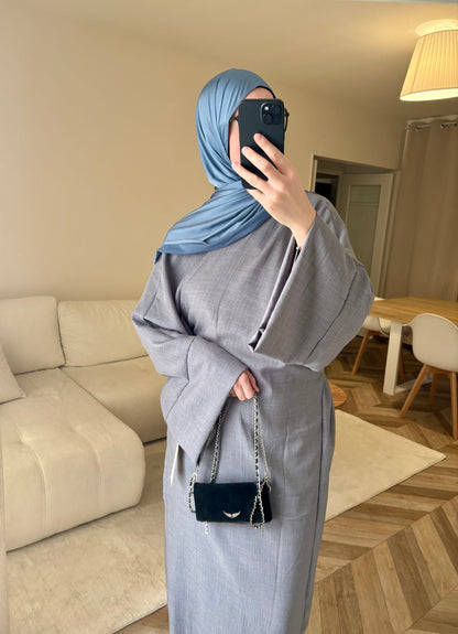 Abaya a nouer gris