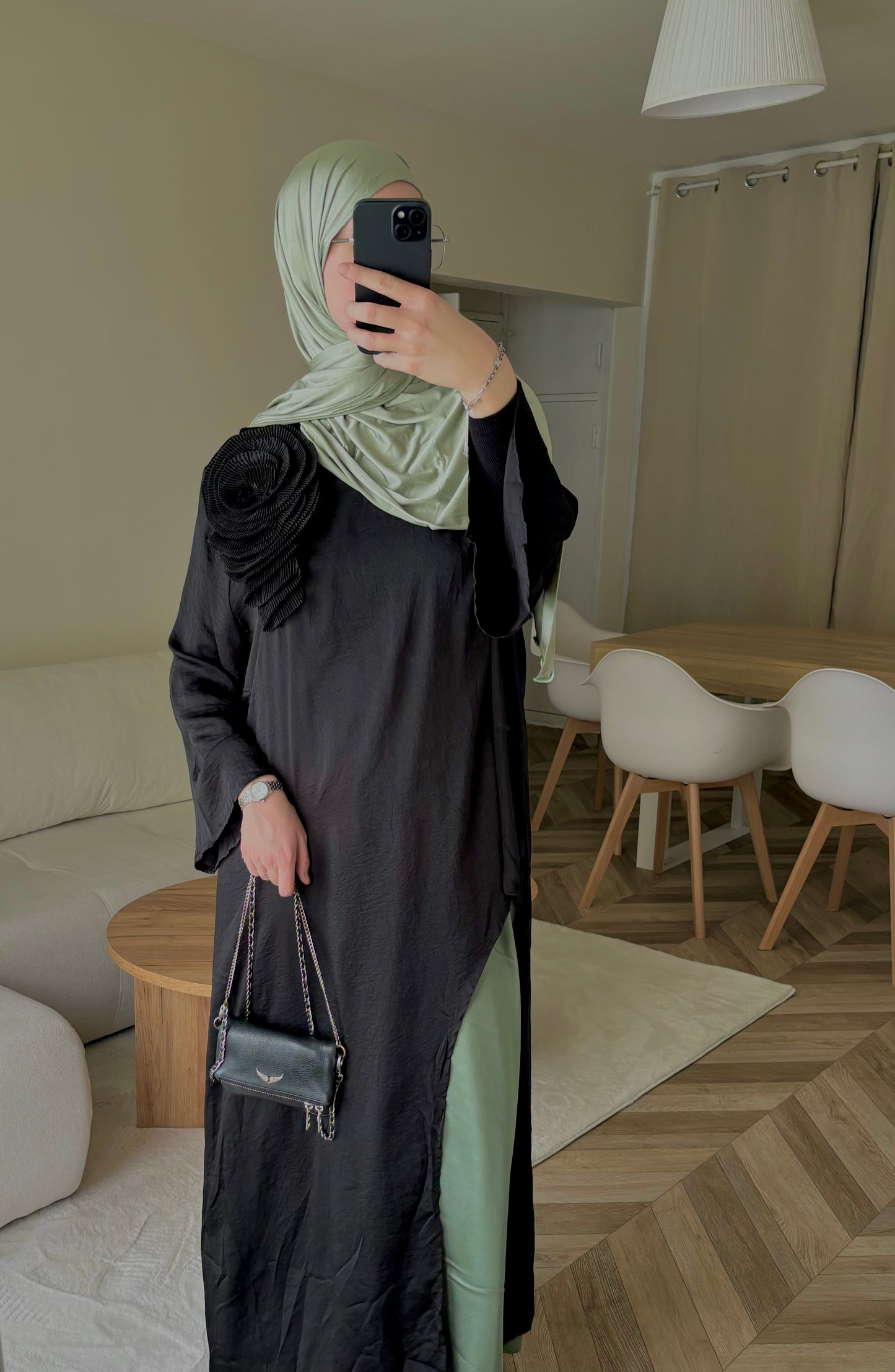 Robe Élégante bicolore noir