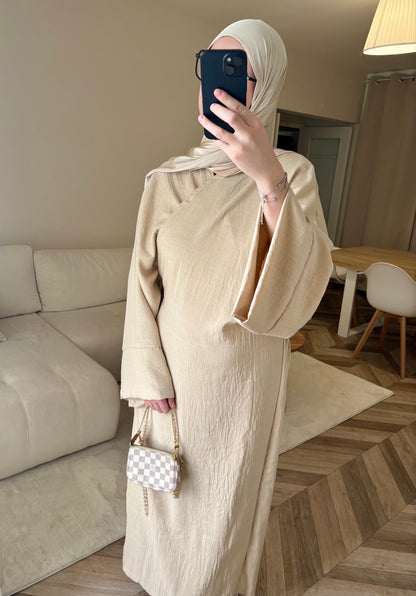 Abaya a nouer beige