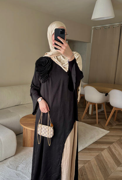 Robe Élégante bicolore noir