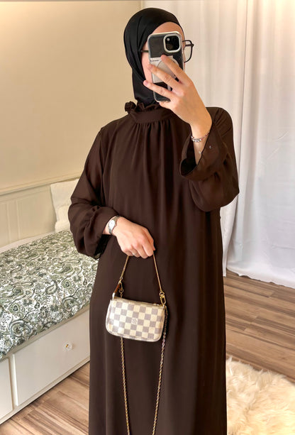 Robe en mousseline marron