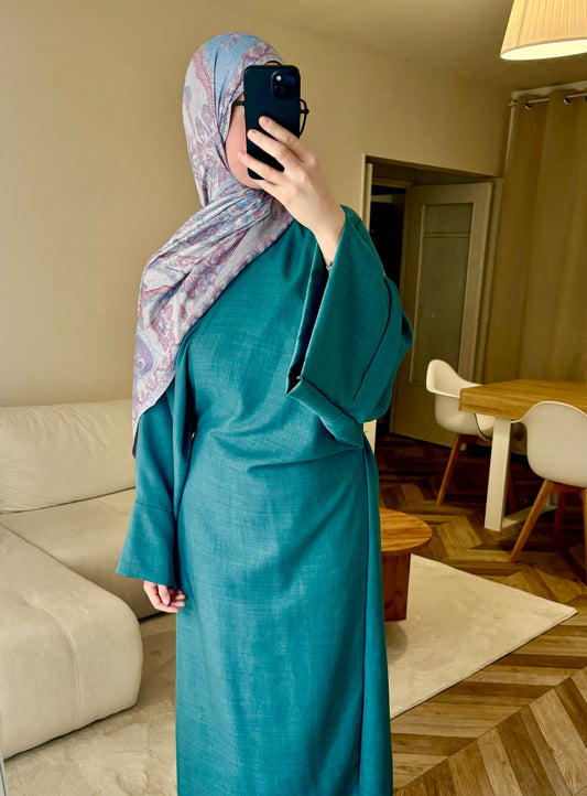 Abaya a nouer émeraude