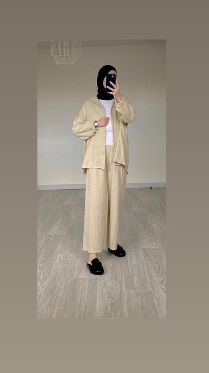 Ensemble gaz de coton beige