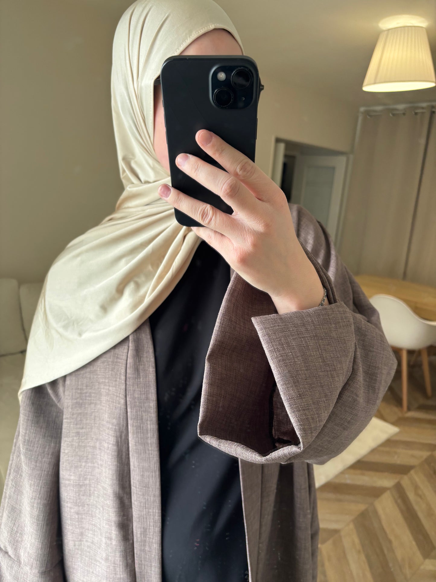 Abaya kimono 2en1 taupe