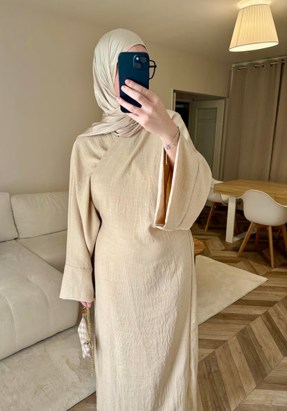 Abaya a nouer beige