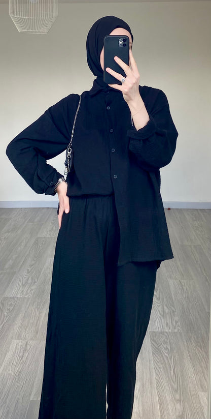 Ensemble gaz de coton noir