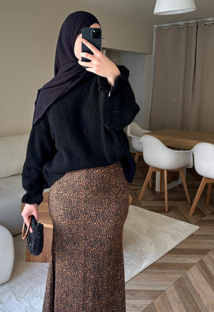 Jupe Longue Coupe Sirène Léopard