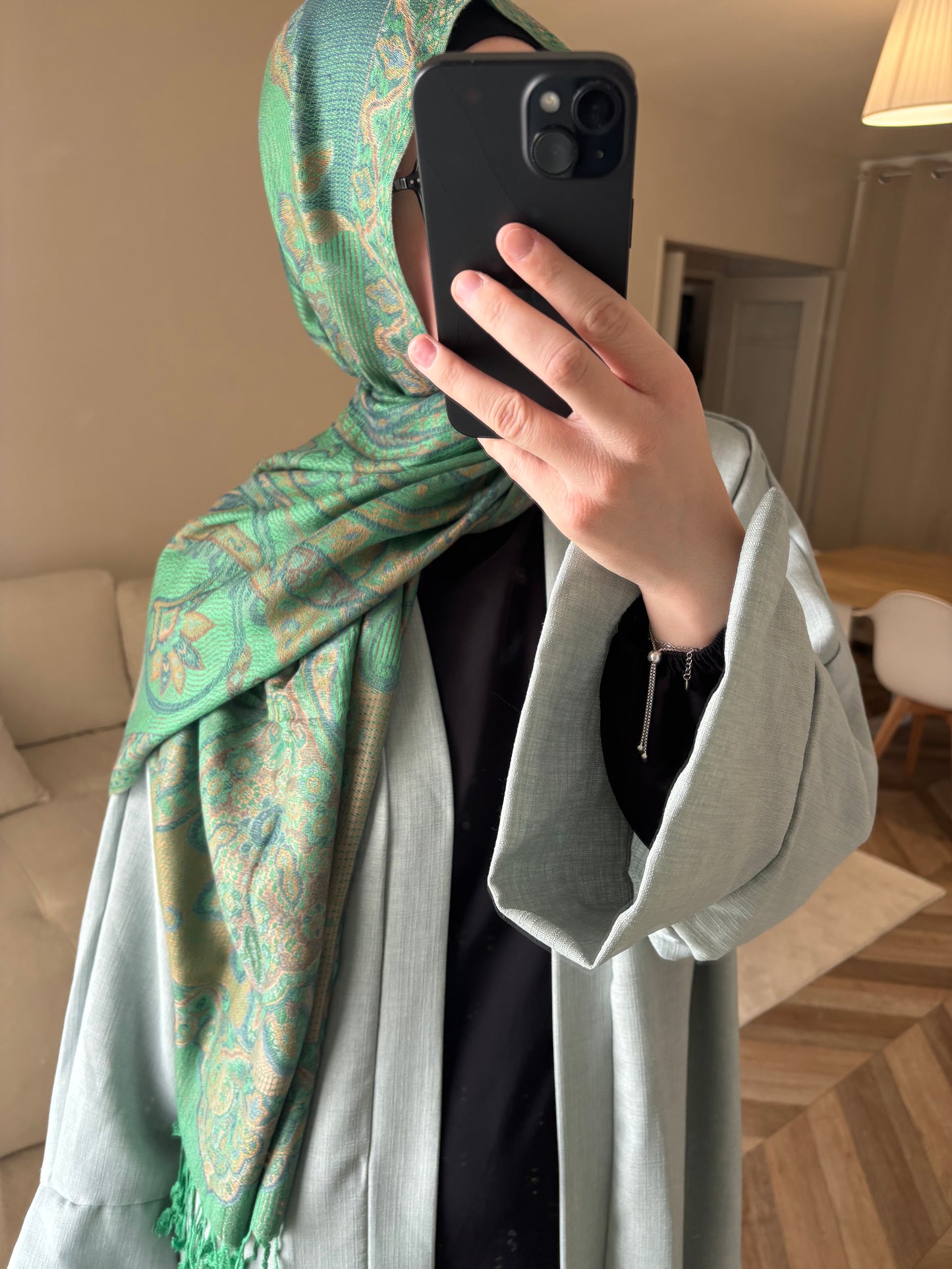 Abaya kimono 2en1 vert