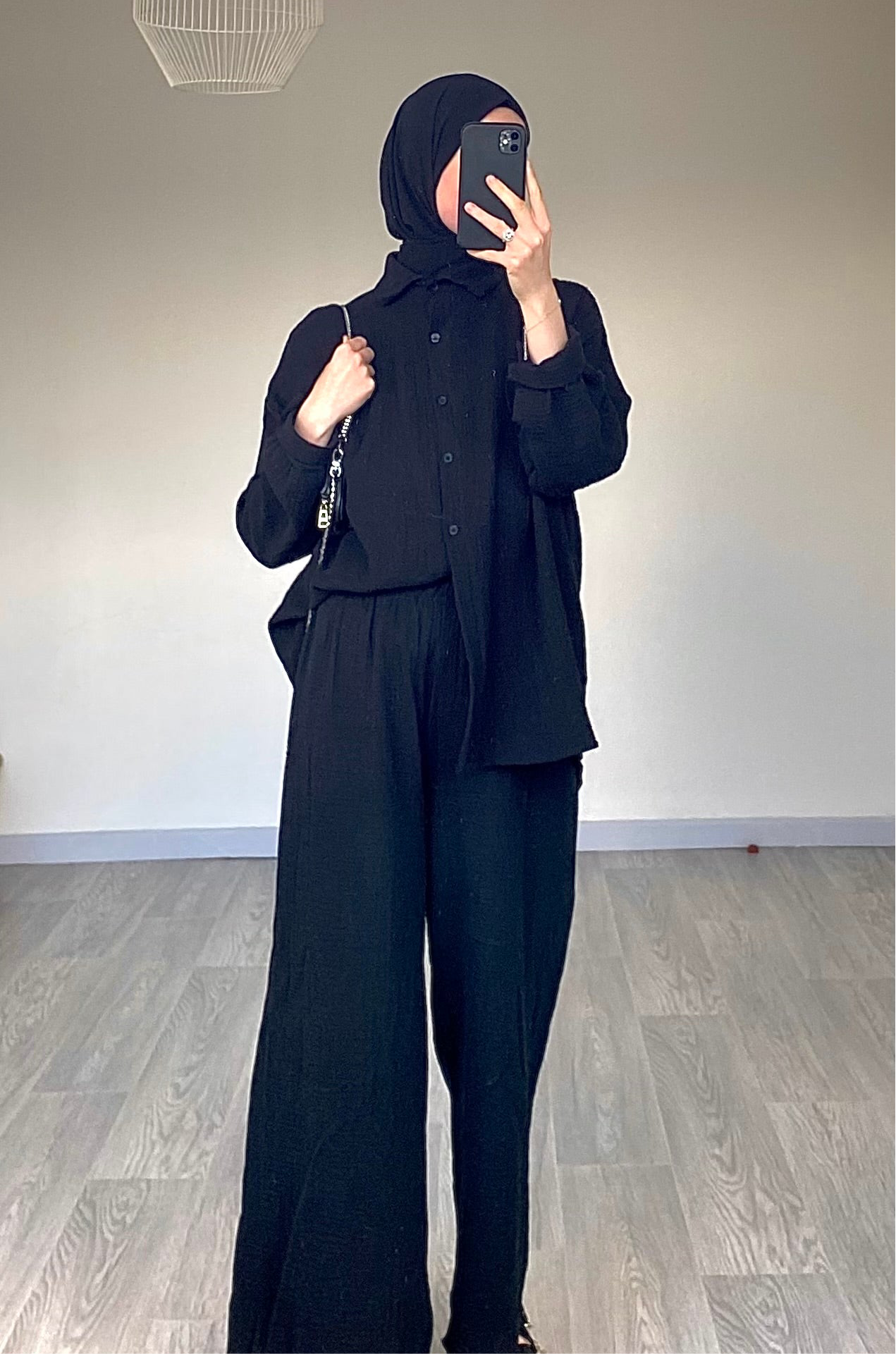 Ensemble gaz de coton noir