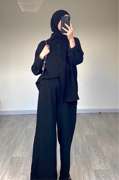 Ensemble gaz de coton noir