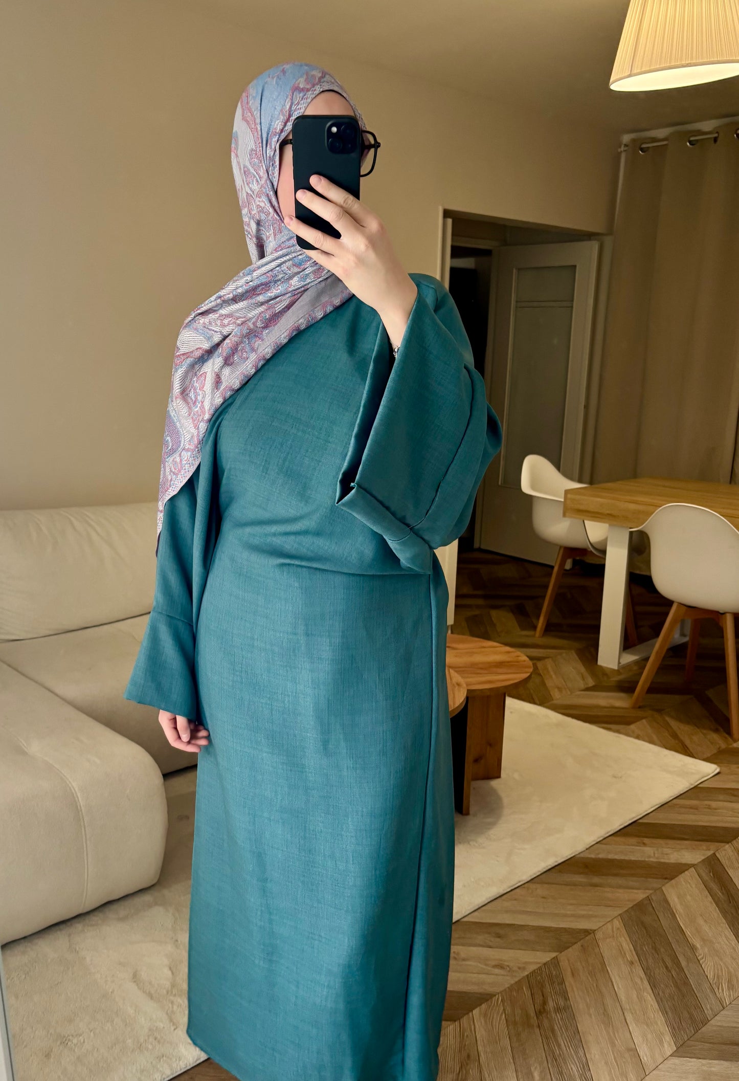 Abaya a nouer émeraude