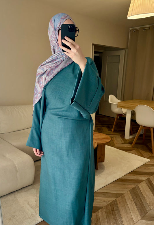 Abaya a nouer émeraude