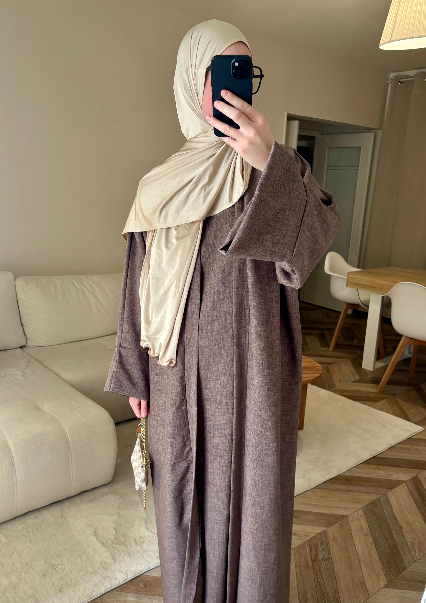 Abaya kimono 2en1 taupe