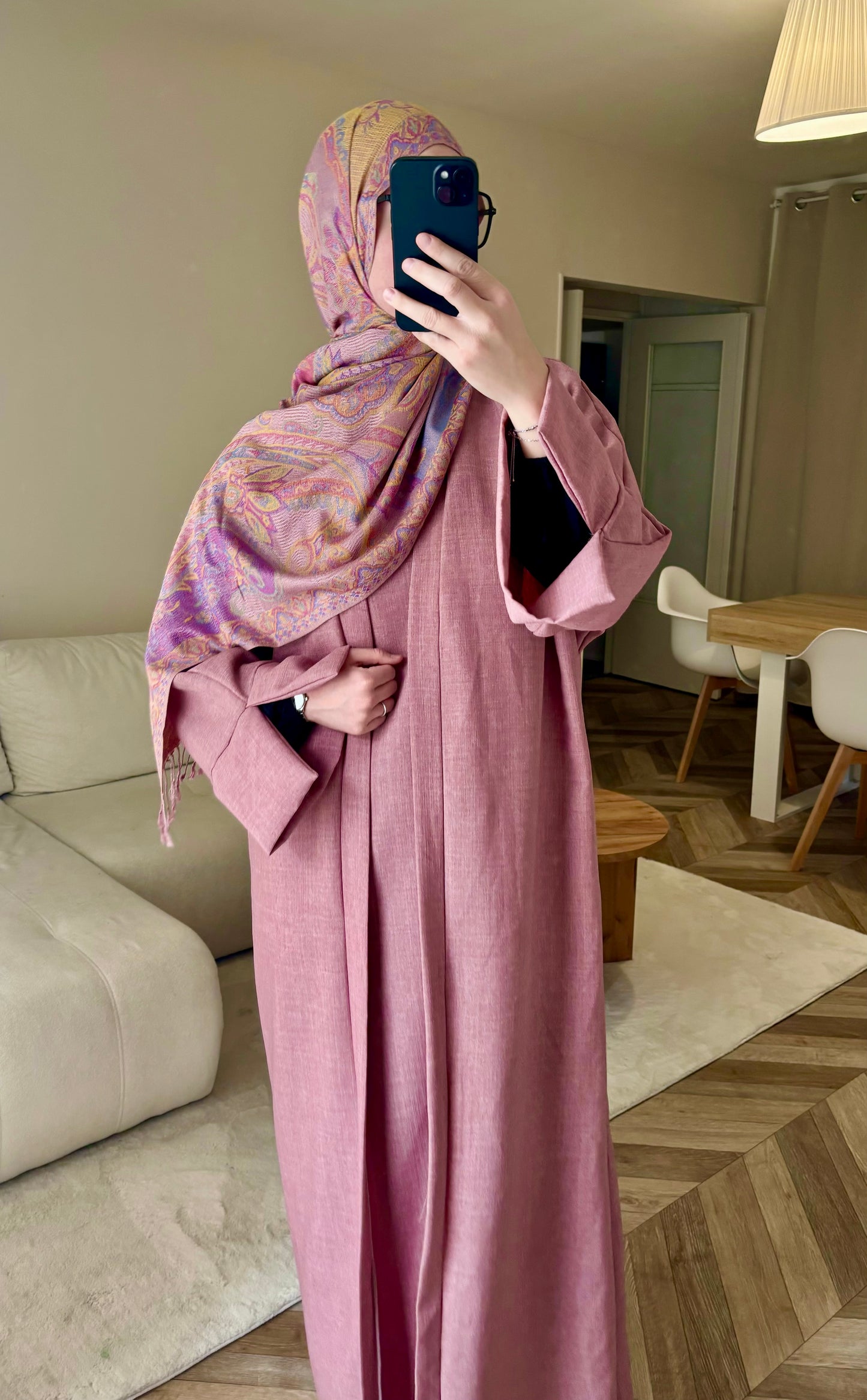 Abaya kimono 2en1 rose