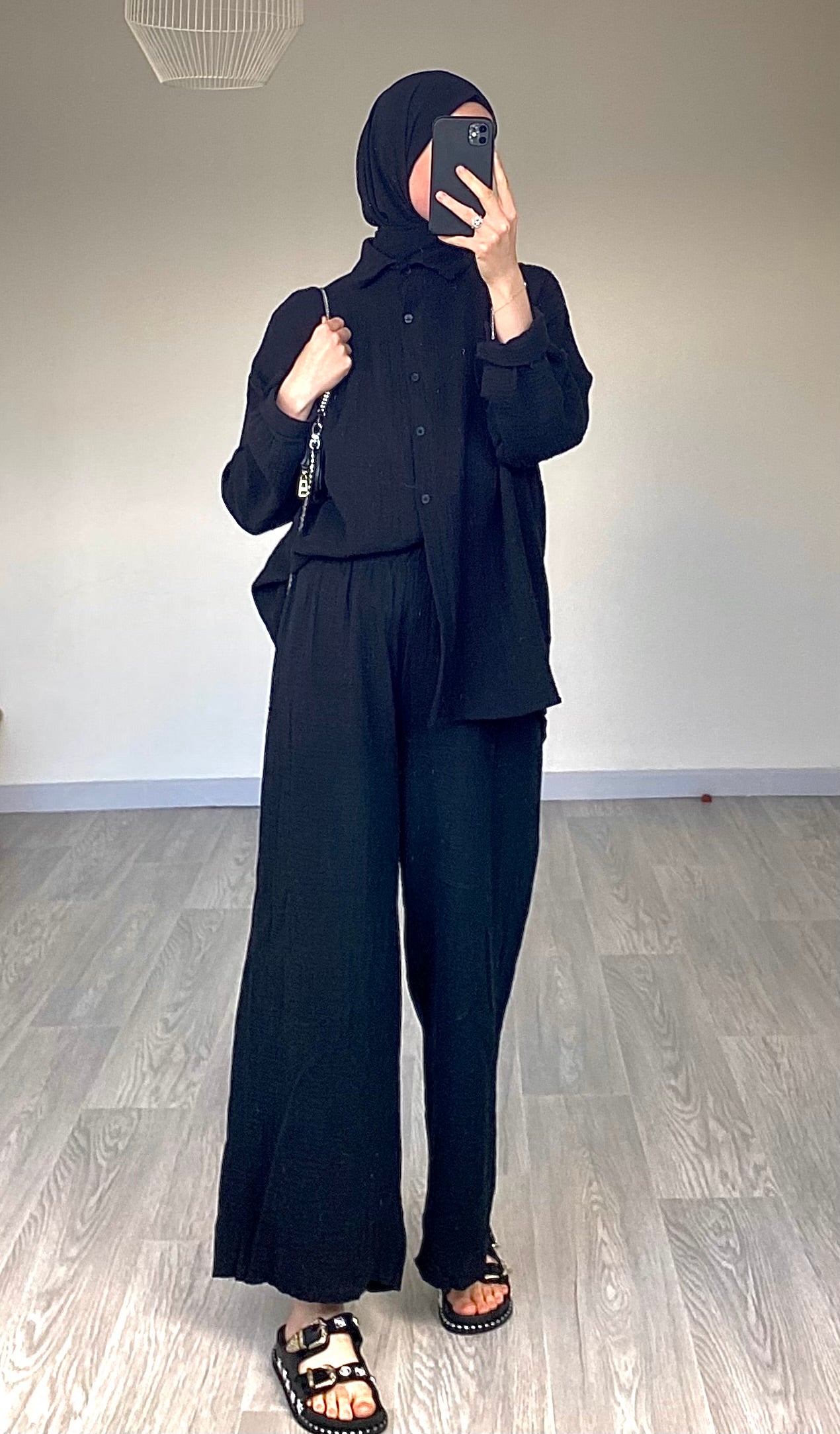 Ensemble gaz de coton noir