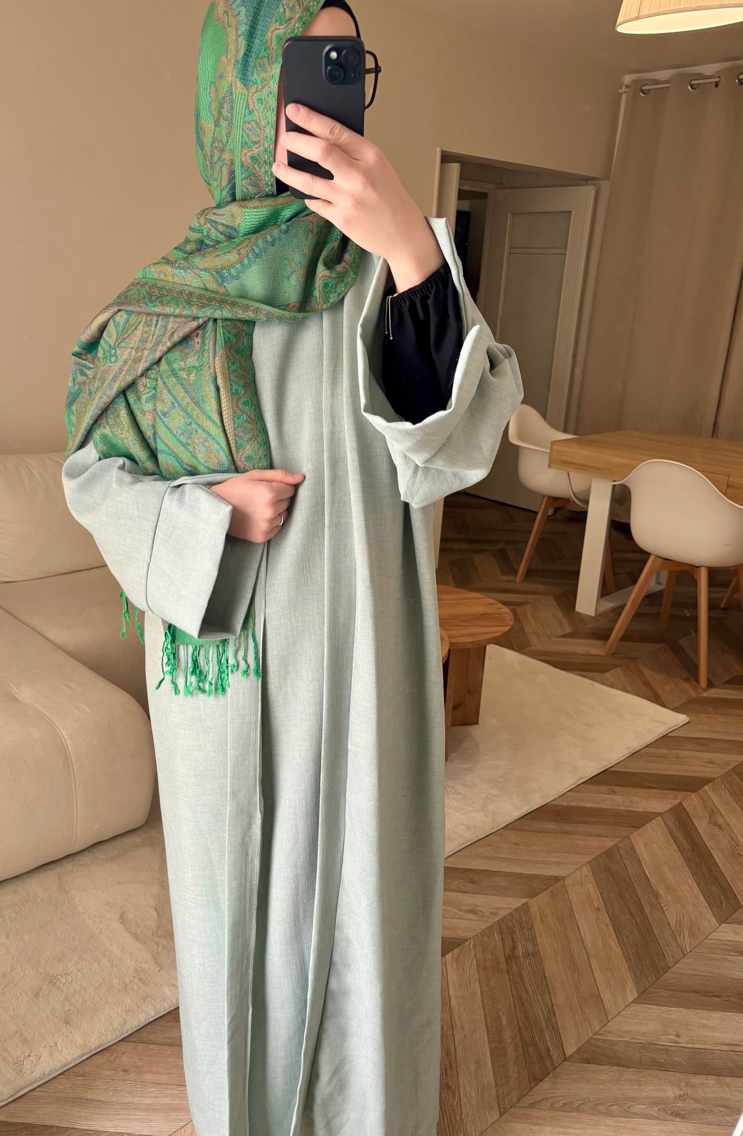 Abaya kimono 2en1 vert