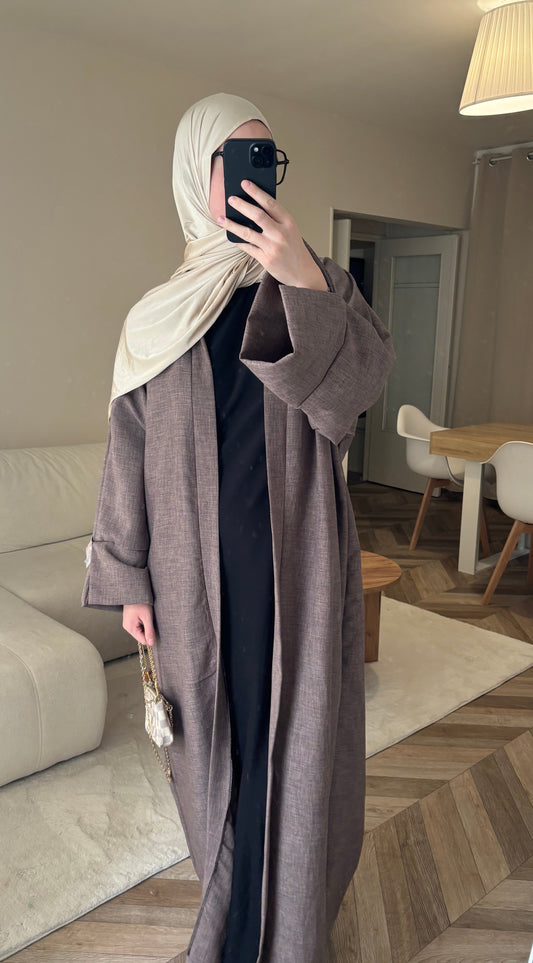Abaya kimono 2en1 taupe