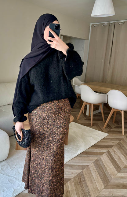 Jupe Longue Coupe Sirène Léopard