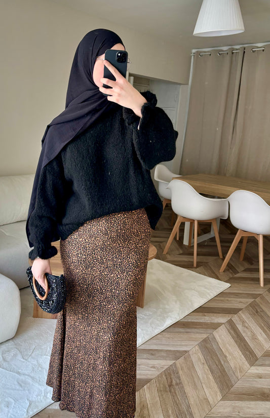 Jupe Longue Coupe Sirène Léopard