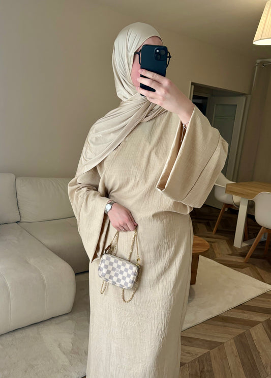 Abaya a nouer beige