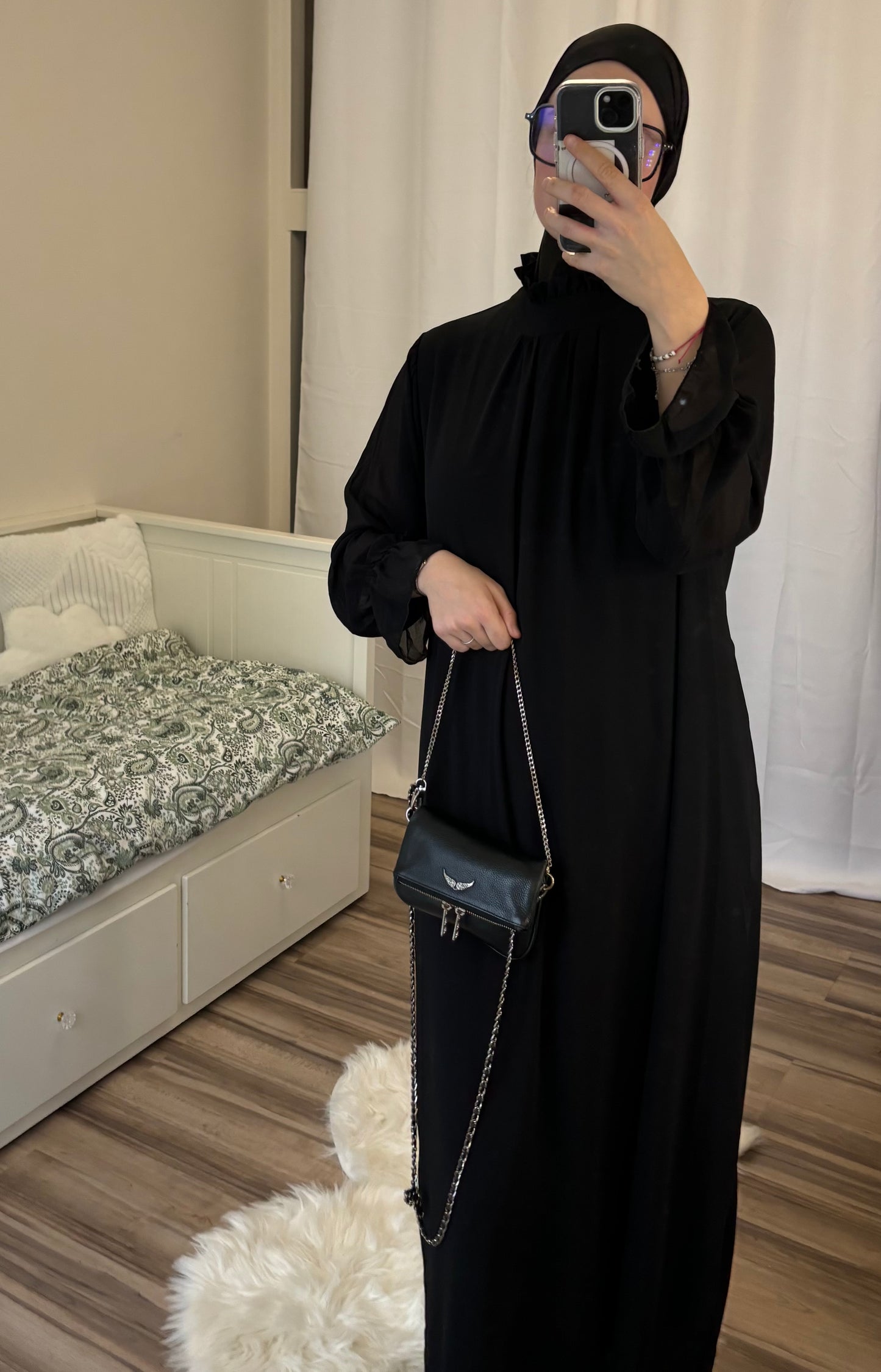 Robe en mousseline noir