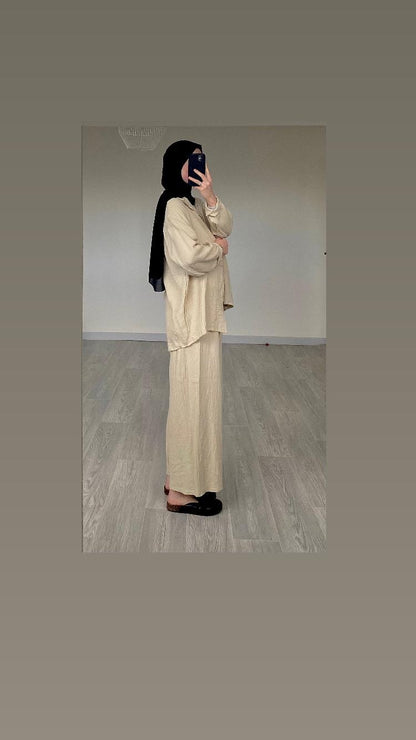 Ensemble gaz de coton beige